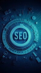 Obraz premium 3D SEO Optimization, web analytics and seo marketing concept. 3d render illustration