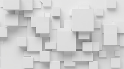 Abstract white cubes background 3D rendering. Generate AI image