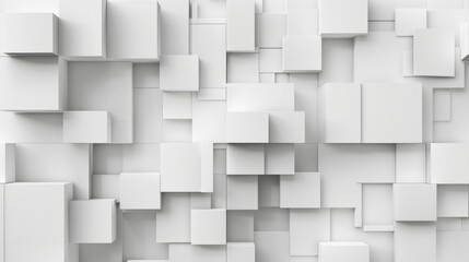 Obraz premium Abstract white cubes background 3D rendering. Generate AI image
