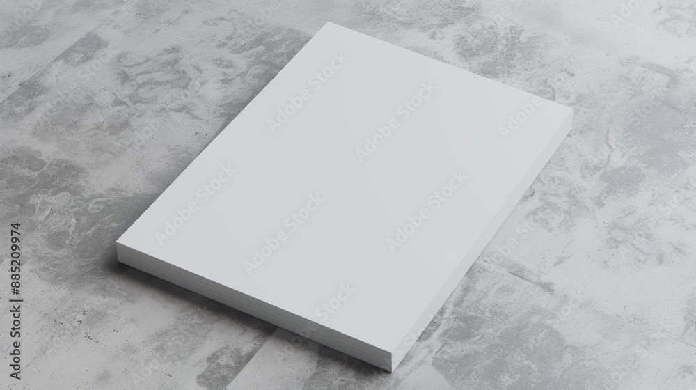Poster Personal branding mockup template on gray background with white A4 paper sheets. High resolution 3D render.