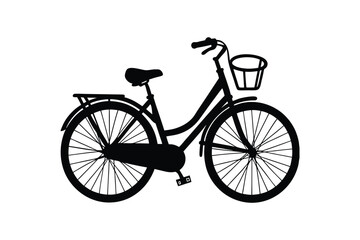 Vintage bicycle icon silhouette vector illustration