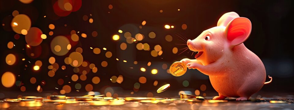 piggy bank catches coins. selective focus