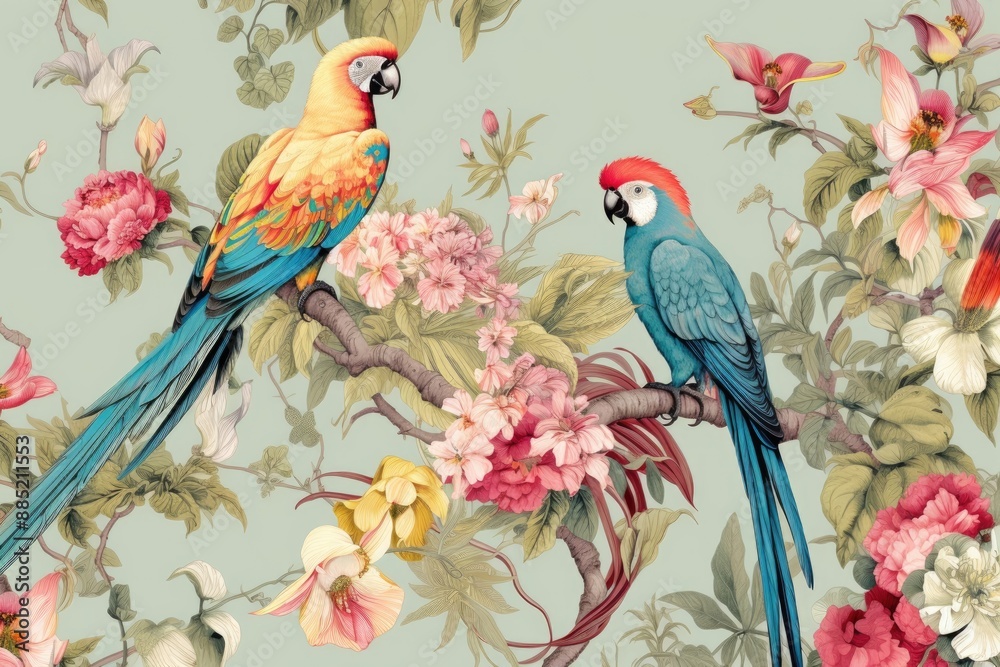 Canvas Prints parrot toile wallpaper animal bird.