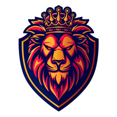 Fototapeta premium Majestic Lion Logo, Regal Colors, Powerful and Royal Concept