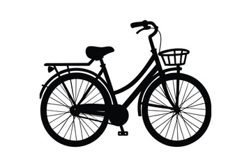 Vintage bicycle icon silhouette vector illustration