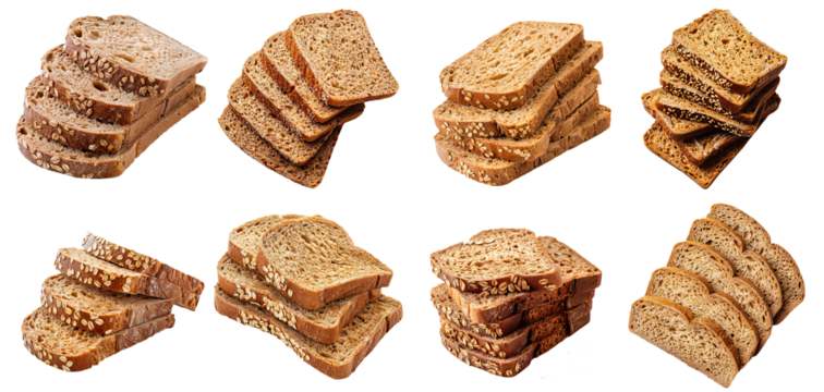 sliced whole grain bread with sesame seeds 