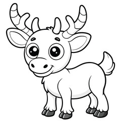 Fototapeta premium Moose line-art coloring page Vector silhouette vector on white background