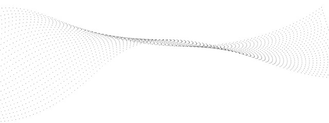 Abstract halftone flowing dots wave curved lines, frequency sound, technology curve dots lines. Digital future technology concept, science, banner, template, wallpaper, business, games. Vector