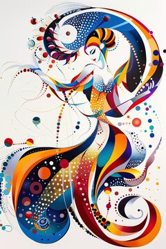 Illustration vibrante d'une danseuse orientale en mouvement gracieux