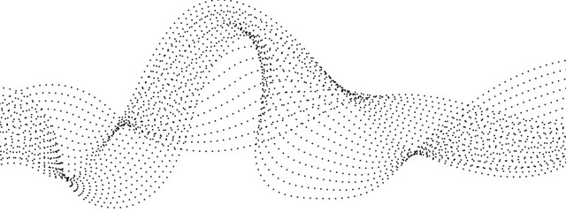 Abstract technology particles gradient flowing dynamic wave doted and halftone lines background. Futuristic technology concept. Vector illustration