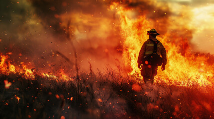 firefighter in action