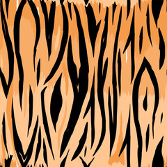 Tiger furry skin pattern with black stripes