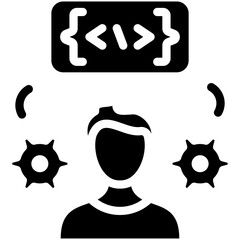 Tech Savvy User vector icon illustration of No Code iconset.