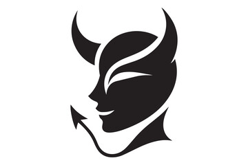 silhouette of a devil with horns