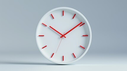 Minimalist graphic of a digital clock with moving hands, symbolizing time management, efficiency, and productivity in modern workplaces. Illustration, Image, , Minimalism,