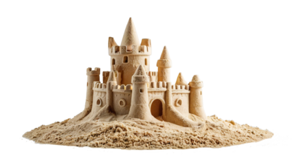 sand castle isolated on transparent background