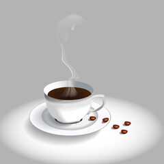 coffee on grey background vector