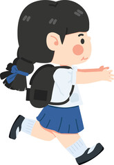 little girl dashes forward quickly
