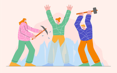 Ice breaker concept illustration cartoon style