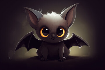 Fototapeta premium Cute smiling happy cartoon bat