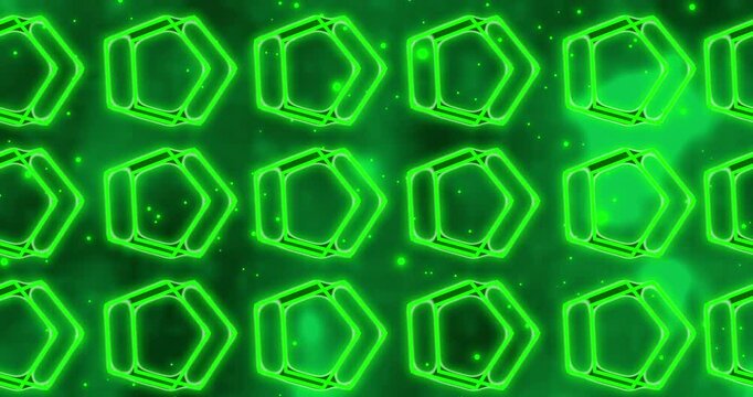 4K cool design pentagon animation on color background. Cool design pentagon animation for greetings, nightclubs, and event celebrations. Easy to use in any video. Technology video material animation.