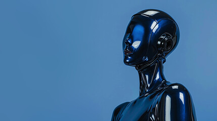 woman with a blue abstract liquid