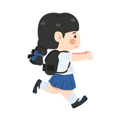 little girl dashes forward quickly