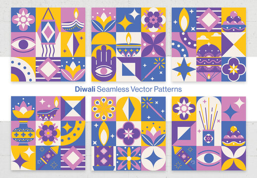 Diwali Patterns & Backgrounds Set