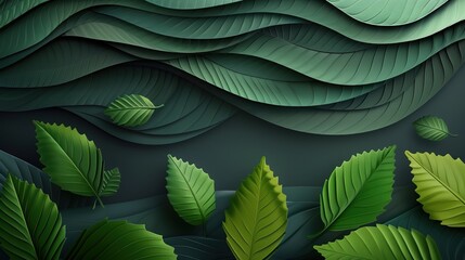 Obraz premium Abstract Bodhi leaf waves modern Background
