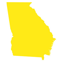 Obraz premium High detailed illustration map - yellow Georgia State Map