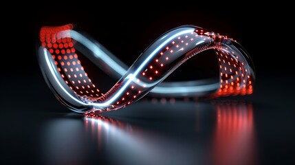 Naklejka premium Dynamic illustration of digital waves with streaming data, symbolizing information flow, communication networks, and digital connectivity. Illustration, Image, , Minimalism,
