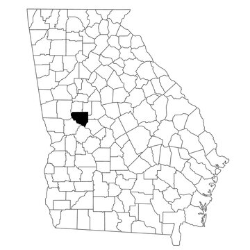 Map of upson County in Georgia state on white background. single County map highlighted by black colour on Georgia map. UNITED STATES, US