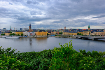 Obraz premium スウェーデン 曇り空のストックホルム