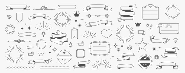 Vintage decorative ornament design elements in doodle style hand drawn vector illustration
