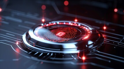 Abstract representation of a digital fingerprint with binary code, symbolizing biometric security, identity verification, and authentication systems. Illustration, Image, , Minimalism,