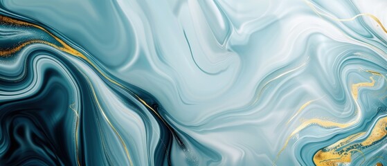 Obraz premium A mesmerizing abstract background with swirling, marbled colors in shades of blue and gold