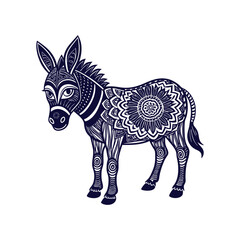 donkey silhouettes Clip art isolated vector illustration on a white background