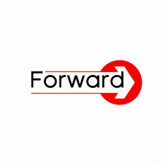 "Forward" word design with circle and arrow sign.