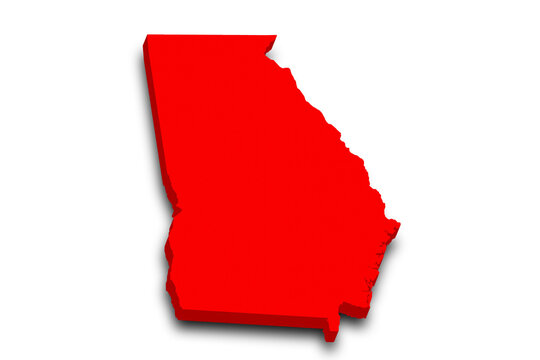 recommend clip art: 3d Map of Georgia state with color. United State of America, US, United State