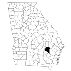 Map of appling County in Georgia state on white background. single County map highlighted by black colour on Georgia map. UNITED STATES, US