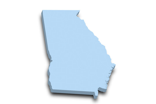 recommend clip art: 3d Map of Georgia state with color. United State of America, US, United State