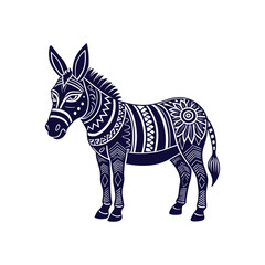 donkey silhouettes Clip art isolated vector illustration on a white background