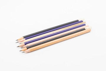 Fototapeta premium Close up wood pencil isolated on white background