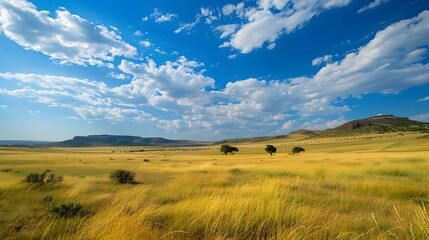 Obraz premium A steppe reserve with vast plains tall grasses img
