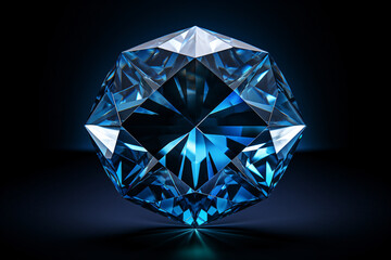 a blue diamond on a black background