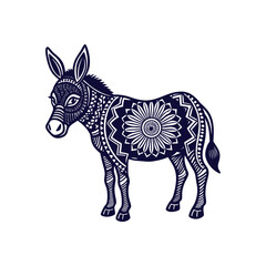 donkey silhouettes Clip art isolated vector illustration on a white background