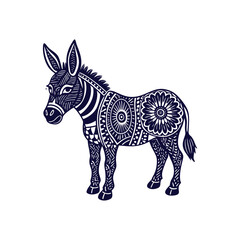 donkey silhouettes Clip art isolated vector illustration on a white background