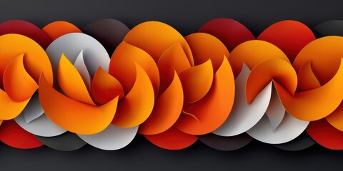 Abstract geometric pattern with vibrant orange and grey shapes
