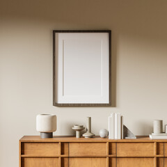 Frame mockup, Living room wall poster mockup. Interior mockup house background, Modern Interior design. 3D render