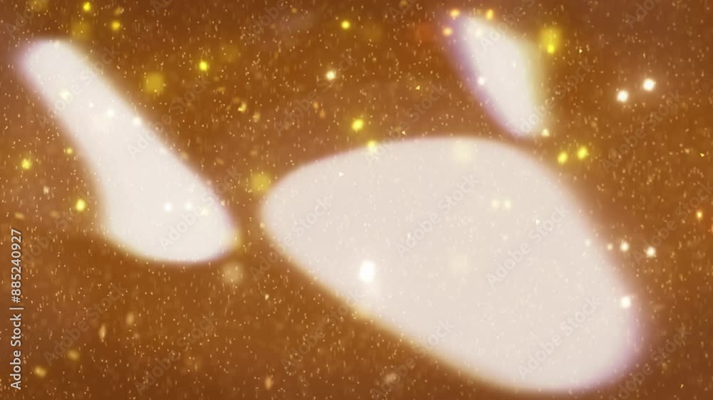 Aufkleber light, bokeh and sparkle in space with mockup, particles and lighting in studio. glowing shapes, gli